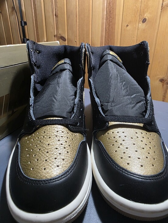 Nike Other - Jordan 1 High Black & Gold Men's High-Top Sneakers Size 10m.